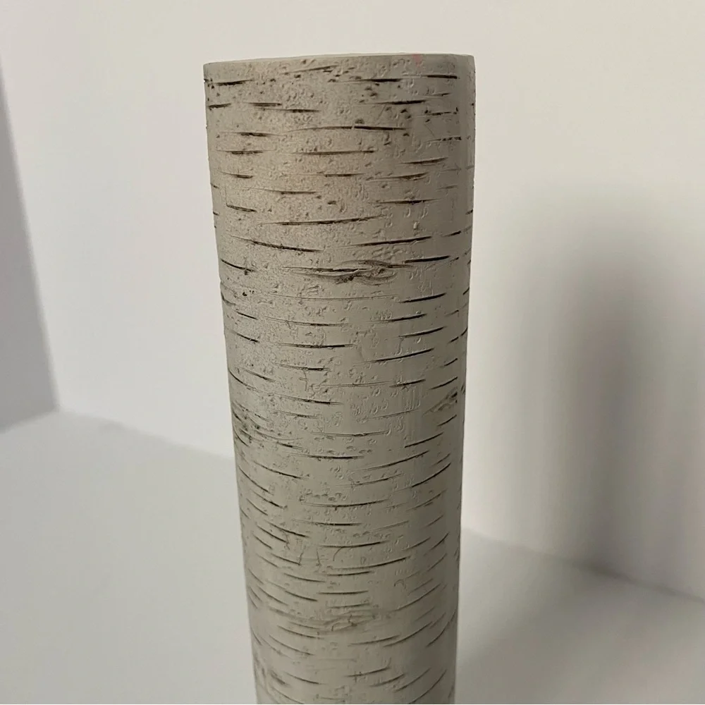Birch Tree Vase “Enjoy the Little Things” Nature white black heart 7.75” EUC